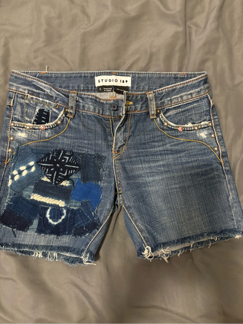 Studio 189 Women's Blue Patchwork Denim Shorts